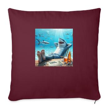 Automatic Earning - Shark 3 product - Sofa pillowcase 17,3'' x 17,3'' (45 x 45 cm) - burgundy - Front
