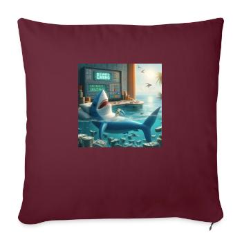 Automatic Earning - Shark 4 product - Sofa pillowcase 17,3'' x 17,3'' (45 x 45 cm) - burgundy - Front