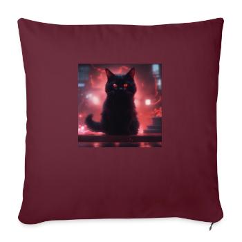 Flammenkatze - Sofakissenbezug 45 x 45 cm - Burgunderrot - Vorne