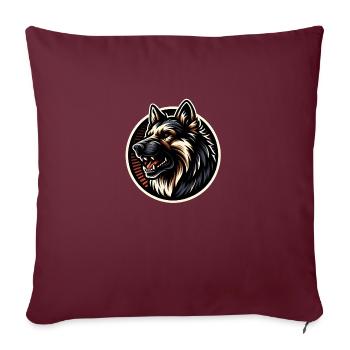 Deutscher Schäferhund cooles Logo - Sofakissenbezug 45 x 45 cm - Burgunderrot - Vorne