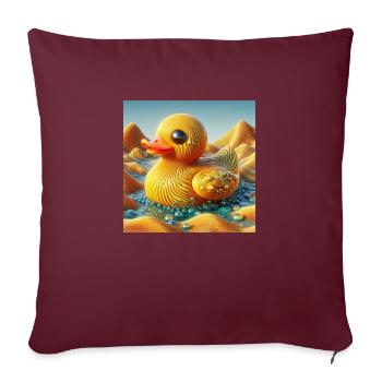 Canard baignant dans un monde surréaliste : l’espace liminal - Housse de coussin décorative 45 x 45 cm - bordeaux - Devant