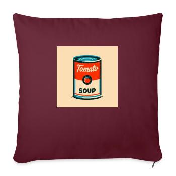 Tomaten Dose in Risographie Retro Design - Sofakissenbezug 45 x 45 cm - Burgunderrot - Vorne