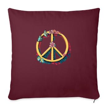 Peace Flight : Blossom Magic avec des papillons - Housse de coussin décorative 45 x 45 cm - bordeaux - Devant