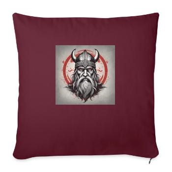 Odin Wikinger Gott - Sofakissenbezug 45 x 45 cm - Burgunderrot - Vorne