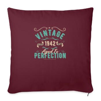 Vintage 1942-Cadeau d’Anniversaire 1942 - Housse de coussin décorative 45 x 45 cm - bordeaux - Devant