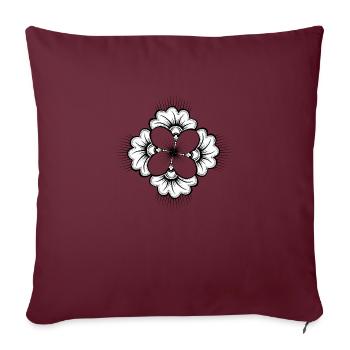 Fleur d'hibiscus en mandala minimaliste zen 02 - Housse de coussin décorative 45 x 45 cm - bordeaux - Devant