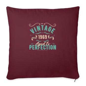 Vintage 1969-Cadeau d’Anniversaire 1969 - Housse de coussin décorative 45 x 45 cm - bordeaux - Devant