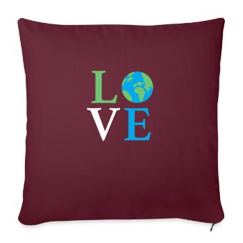Aimer la Terre - Housse de coussin décorative 45 x 45 cm - bordeaux - Devant