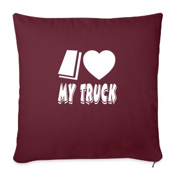 Camion - Housse de coussin décorative 45 x 45 cm - bordeaux - Devant