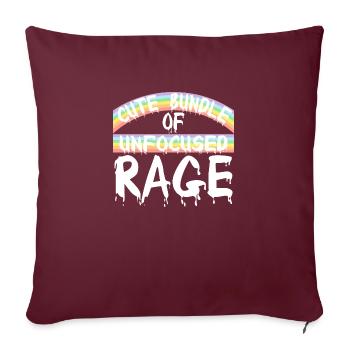 Drôle Mignon Bundle De Rage Non Focalisée Arc-en-Ciel Goth - Housse de coussin décorative 45 x 45 cm - bordeaux - Devant