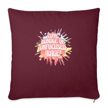 Drôle Mignon Bundle De Rage Non Focalisée Arc-en-Ciel Goth - Housse de coussin décorative 45 x 45 cm - bordeaux - Devant