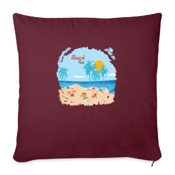 Plaisir de la plage - Housse de coussin décorative 45 x 45 cm - bordeaux - Devant