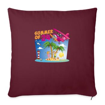 L’été coloré de 2024 - Housse de coussin décorative 45 x 45 cm - bordeaux - Devant