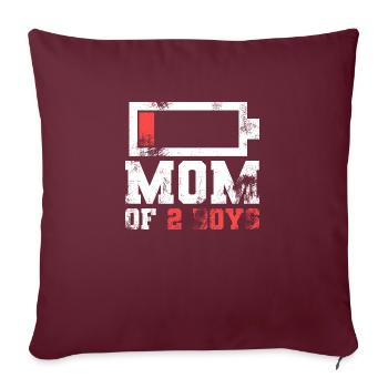Maman de 2 garçons Chemise cadeau de Fils Mère - Housse de coussin décorative 45 x 45 cm - bordeaux - Devant