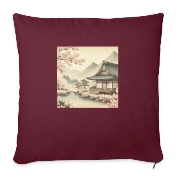 Japan Vintage Hell - Sofakissenbezug 45 x 45 cm - Burgunderrot - Vorne