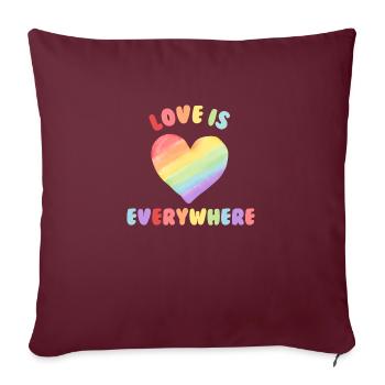 L’amour est partout - Housse de coussin décorative 45 x 45 cm - bordeaux - Devant