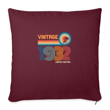 Vintage 1932 limited edition - Housse de coussin décorative 45 x 45 cm - bordeaux - Devant