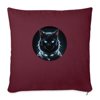 Black Cat - Sofakissenbezug 45 x 45 cm - Burgunderrot - Vorne
