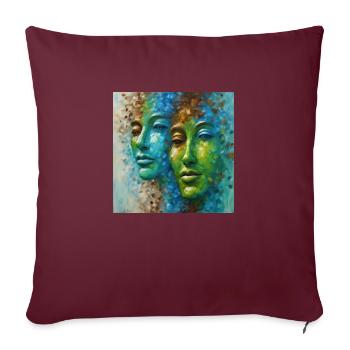 Diverse Reflections: Magnificent Faces in Color - Housse de coussin décorative 45 x 45 cm - bordeaux - Devant