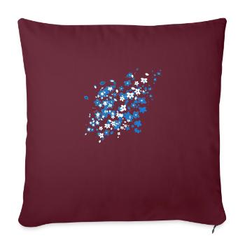 Blauer Sakura - Sofakissenbezug 45 x 45 cm - Burgunderrot - Vorne