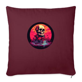 Crâne dans les mers du Sud - Housse de coussin décorative 45 x 45 cm - bordeaux - Devant