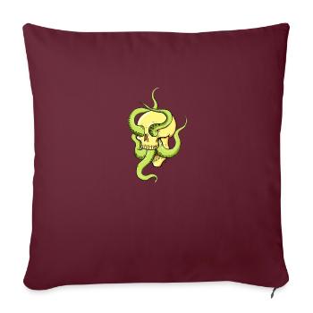 Crâne à tentacules - Housse de coussin décorative 45 x 45 cm - bordeaux - Devant
