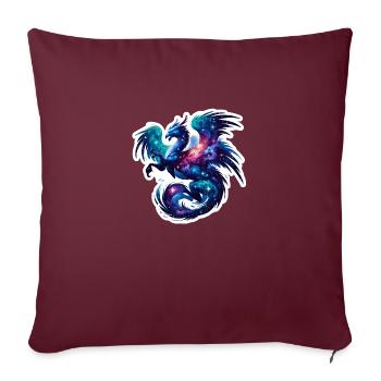 Horoscope astrologique de la constellation du Dragon - Housse de coussin décorative 45 x 45 cm - bordeaux - Devant