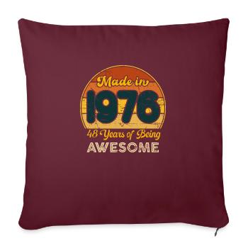 Né en 1976 - Vintage 1976 Anniversaire Rétro - Housse de coussin décorative 45 x 45 cm - bordeaux - Devant