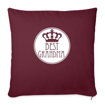 Meilleure grand-mère Couronne Reine Chic Logo Cercle Rond - Housse de coussin décorative 45 x 45 cm - bordeaux - Devant
