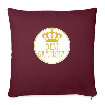 Meilleure grand-mère Couronne Reine Chic Logo Cercle Rond - Housse de coussin décorative 45 x 45 cm - bordeaux - Devant