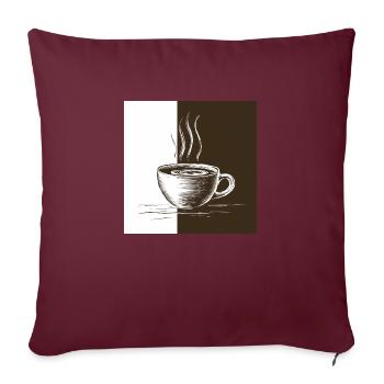 L’heure du café - Housse de coussin décorative 45 x 45 cm - bordeaux - Devant