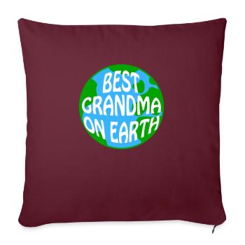 Meilleure grand-mère sur terre dans le monde Erde Welt - Housse de coussin décorative 45 x 45 cm - bordeaux - Devant