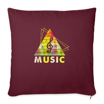 dj musique rétro heavy metal Hard Rock Punk vinyle mx - Housse de coussin décorative 45 x 45 cm - bordeaux - Devant
