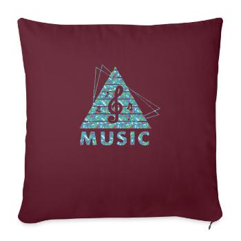 dj musique rétro heavy metal Hard Rock Punk vinyle mx - Housse de coussin décorative 45 x 45 cm - bordeaux - Devant
