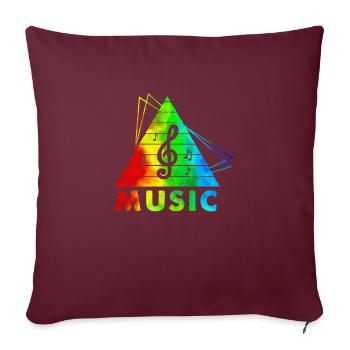 dj musique rétro heavy metal Hard Rock Punk vinyle mx - Housse de coussin décorative 45 x 45 cm - bordeaux - Devant