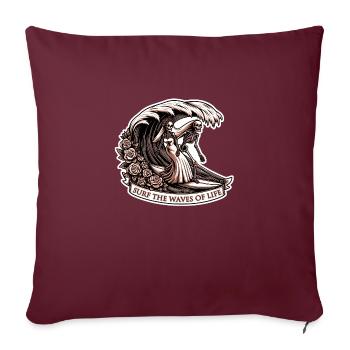 SURF THE WAVES - Housse de coussin décorative 45 x 45 cm - bordeaux - Devant