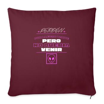 Pardon - Housse de coussin décorative 45 x 45 cm - bordeaux - Devant