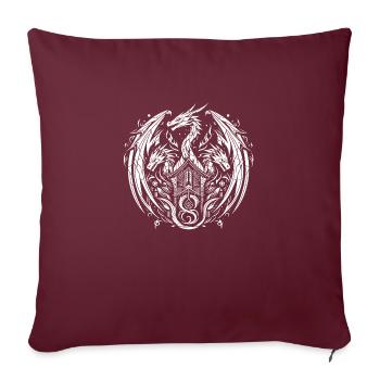 Fantaisie Dragon Anime Tête de dragon Mythique reptile magie - Housse de coussin décorative 45 x 45 cm - bordeaux - Devant