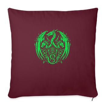 Fantaisie Dragon Anime Tête de dragon Mythique reptile magie - Housse de coussin décorative 45 x 45 cm - bordeaux - Devant