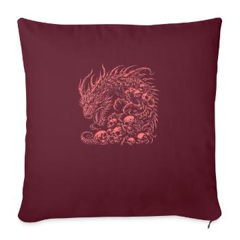 Fantaisie Dragon Anime Tête de dragon Mythique reptile magie - Housse de coussin décorative 45 x 45 cm - bordeaux - Devant