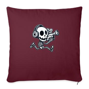 Le caméraman fait son cinéma avec sa caméra - Housse de coussin décorative 45 x 45 cm - bordeaux - Devant