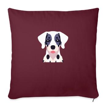 Chien Dalmatien Noir Blanc - Housse de coussin décorative 45 x 45 cm - bordeaux - Devant