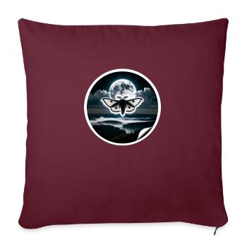 Papillon de nuit - Créatures de la nuit - Housse de coussin décorative 45 x 45 cm - bordeaux - Devant