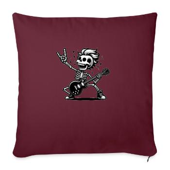 Rockeur homme guitariste - Housse de coussin décorative 45 x 45 cm - bordeaux - Devant