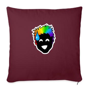 Rire nerveux et incertain : Fierté queer collante - Housse de coussin décorative 45 x 45 cm - bordeaux - Devant