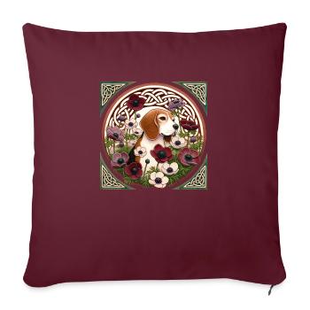 Beagle - Sofakissenbezug 45 x 45 cm - Burgunderrot - Vorne