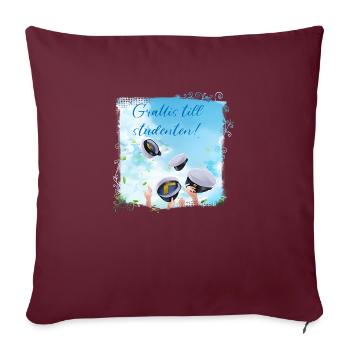 Remise des diplômes de la classe 2024 Fête de remise des diplômes du lycée - Housse de coussin décorative 45 x 45 cm - bordeaux - Devant