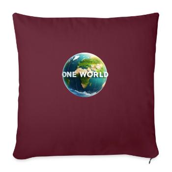 One World 3 - Sofakissenbezug 45 x 45 cm - Burgunderrot - Vorne