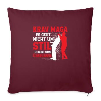 Krav Maga Arts Martiaux Sports de contact - Housse de coussin décorative 45 x 45 cm - bordeaux - Devant
