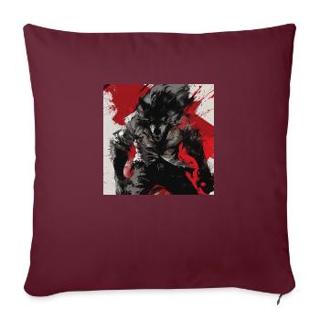 Loup-garou - Housse de coussin décorative 45 x 45 cm - bordeaux - Devant